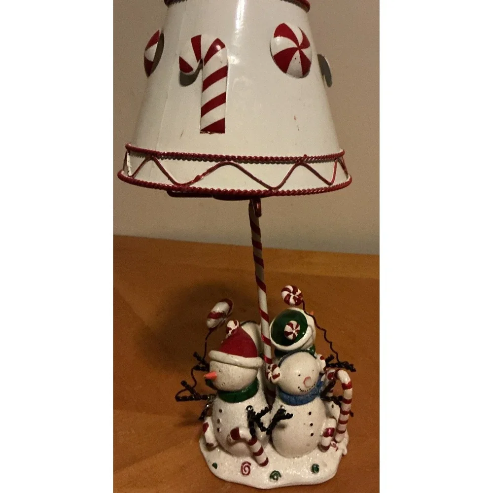 Snowman Tealight Candle Holder‎ Lamp With Shade Christmas Holiday,